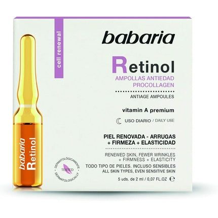 Fiole anti-îmbătrânire, Babaria, Retinol, 2ml, 5 bucăți