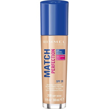 Fond de ten, Rimmel, Match Perfection, 200 Soft Beige, 30ml