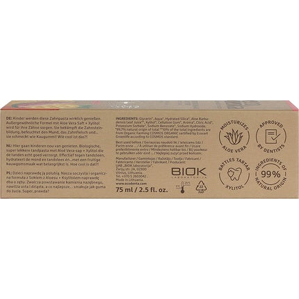 Pasta de dinți copii, Ecodenta, fără fluor, fructe 75ml