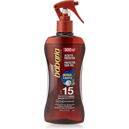 Ulei bronzant, Babaria, Monoi Tahiti, SPF 15, 300ml