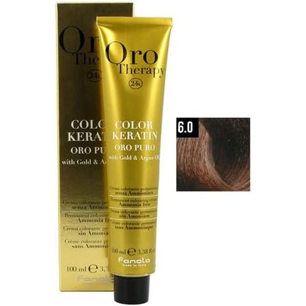 Vopsea de păr, Fanola, Oro Therapy Keratin Puro, Blond Închis