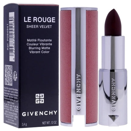Ruj Givenchy, Le Rouge Sheer Velvet Matte, N39 Rouge Grenat