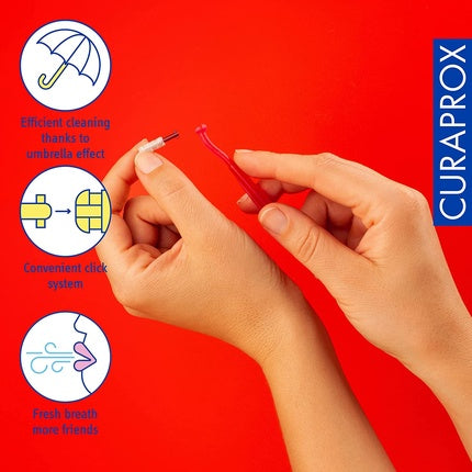 Periuțe interdentare, Curaprox CPS 405 Perio Plus, set 5 buc, roșu-alb