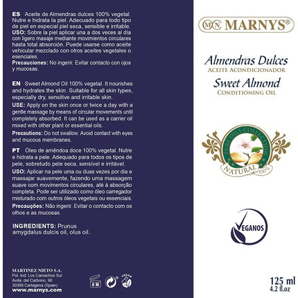 Ulei de corp, Marny's, 125 ml, migdale dulci