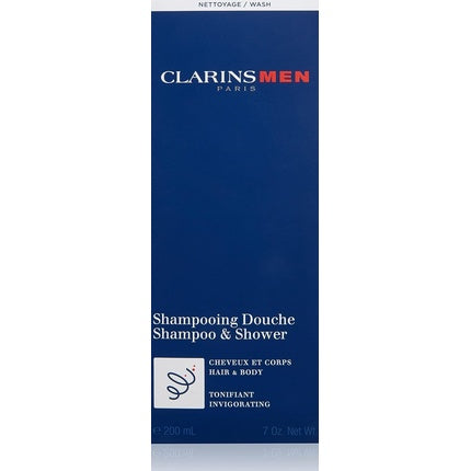 Gel de duș Clarins Men, Șampon, 200ml, albastru