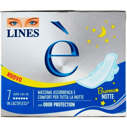Absorbante igienice Lines Night cu aripioare, 7 bucati