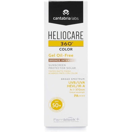Gel fotoprotector, Heliocare 360º, SPF50+, Bronz Intense