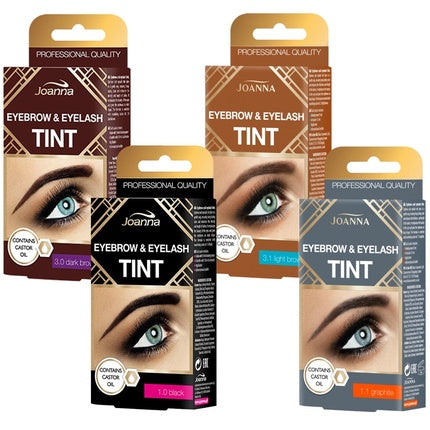 Kit colorare sprâncene, Joanna, 15ml, cremos, negru maroniu
