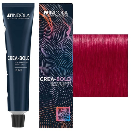 Vopsea de păr semi-permanentă, Indola, Crea-Bold Bright Red, 100 ml