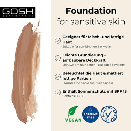 Fond de ten, Gosh, Hydramatt, SPF 15, 30ml