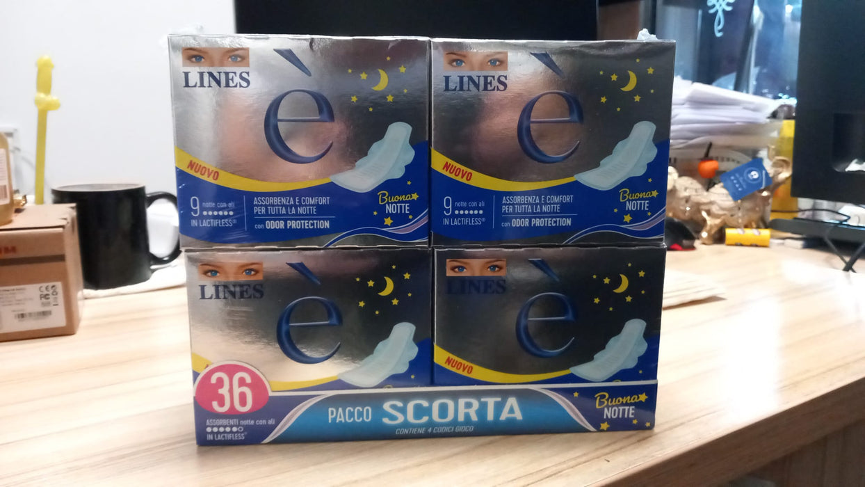 Absorbante Lines, Day, cu Aripioare, Alb, 36 BUCĂȚI