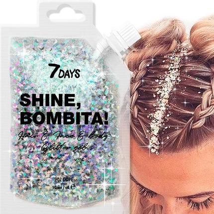 Gel strălucitor, 7days, argintiu, 90 ml