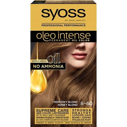 Vopsea de păr permanentă, Syoss, Oleo Intense, blond miere