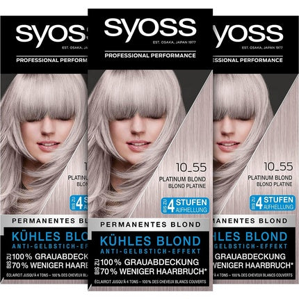 Vopsea păr, Syoss, Platinum Blonde, efect anti-gălbui