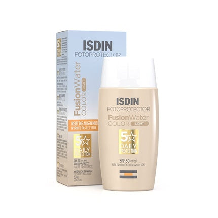 Cremă de față cu protecție solară, ISDIN Fusion Water Color SPF 50, 50ml