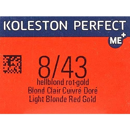 Vopsea de păr permanentă, Wella Koleston Perfect ME+, 8/43 Blond deschis/Auriu roșcat, 60 ml