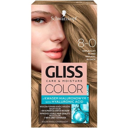 Cremă Colorare Păr, Schwarzkopf Gliss, 8-0 Blond Natural, 142ml