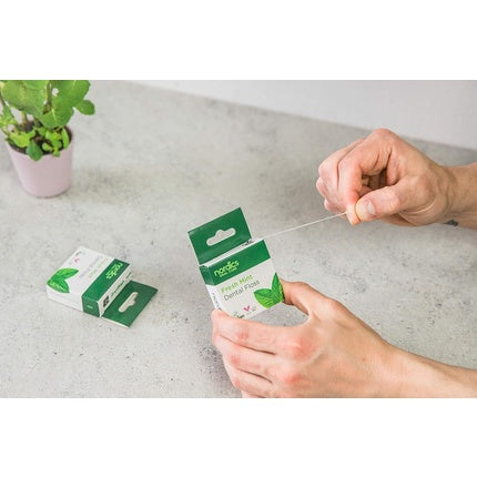 Ață dentară, Nordics Organic Care, amidon de porumb, mentă proaspătă