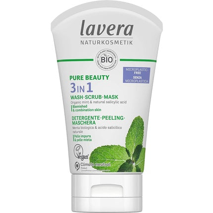 Gel curățare Lavera Pure Beauty 3in1, 125ml, mentă organică