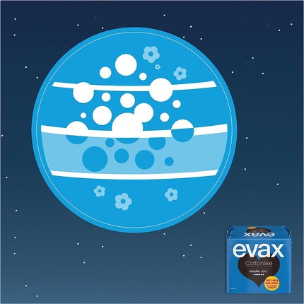 Absorbante Evax Cottonlike Noche Alas, 18 bucăți, albastru