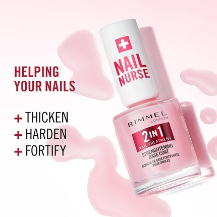 Base coat si intaritor unghii, Rimmel, Nail Nurse 2 in 1