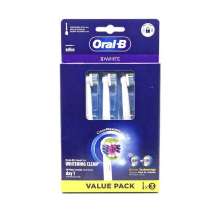 Capete Periuță Oral-B 3D White, Alb, Set 3 bucăți