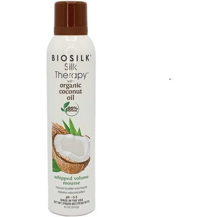 Spumă volum pentru păr, Biosilk, Silk Therapy, ulei de cocos, 227g