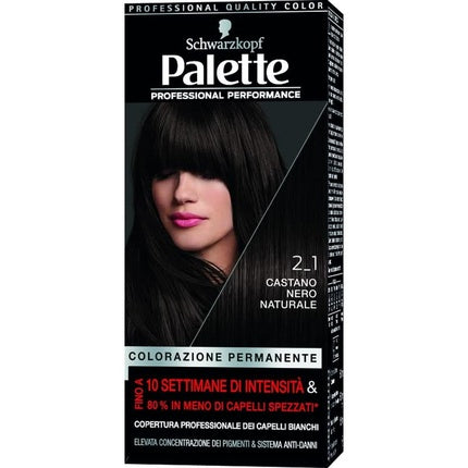 Vopsea Păr Schwarzkopf Palette Permanent Cremă 2-1 Castaniu Negru