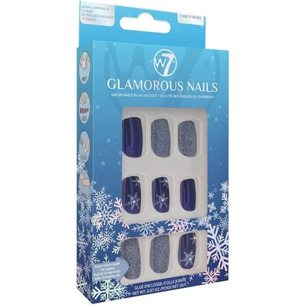 Unghii False, W7, Glamorous Nails Chillynight, albastru