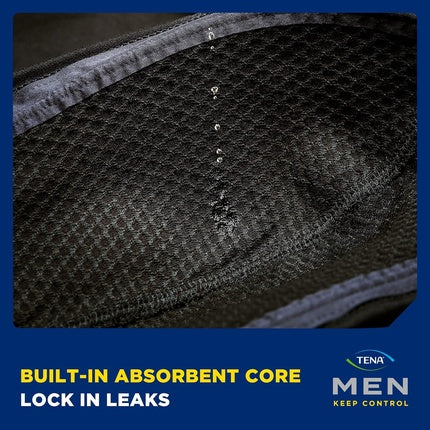 Lenjerie protecție bărbați, Tena, absoarbe ușor, negru, mărime M