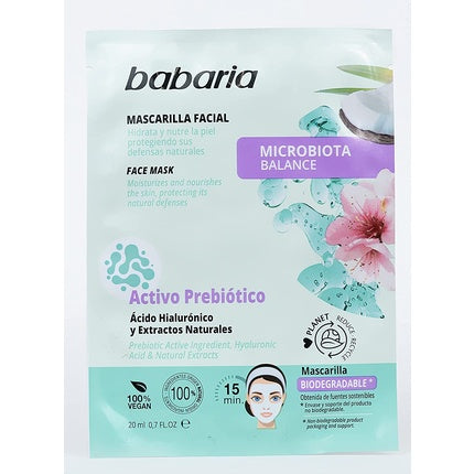 Masca facială Babaria, Microbiota Balance, 20ml, biodegradabilă