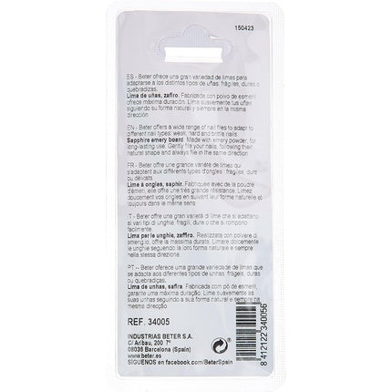 Pilă unghii, Beter, Sapphire, albastru, 12.5cm