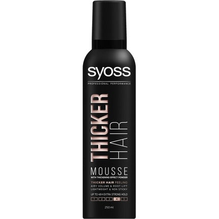 Spumă de păr, Syoss, Thicker Hair, negru, 250ml
