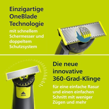 Aparat de bărbierit, Philips, OneBlade 360, verde