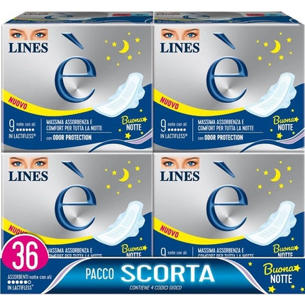 Absorbante Lines, Night Wings, 36 bucăți