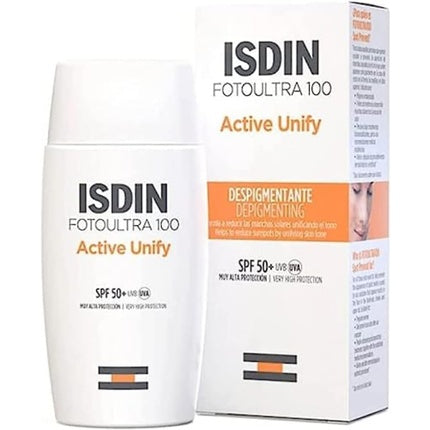Crema de fata cu protectie solara, ISDIN, FotoUltra 100 Active Unify SPF 50+, 50ml