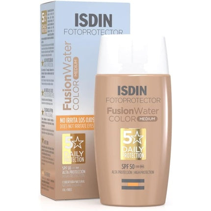 Cremă de față cu protecție solară, ISDIN, Fusion Water Color SPF 50, 50ml