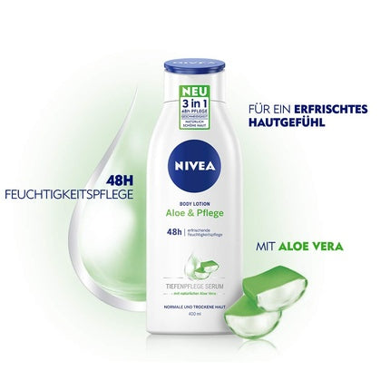 Loțiune Corp Nivea Aloe & Pflege, alb, 400ml
