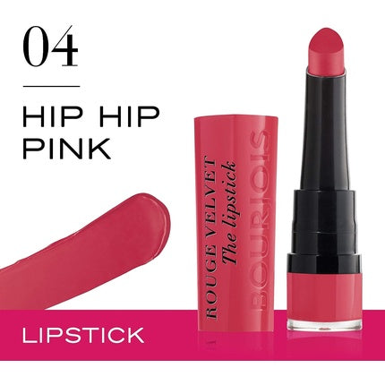 Ruj Bourjois Rouge Velvet The Lipstick, 04 Hip Hip Pink, 2.4g