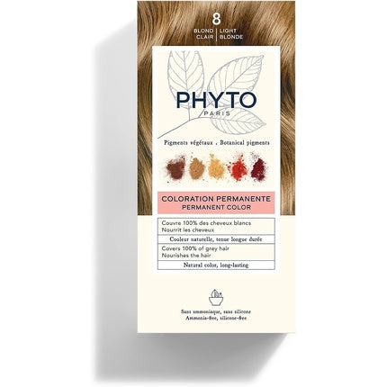 Vopsea de păr permanentă, Phyto, Phyto Color 8, blond deschis