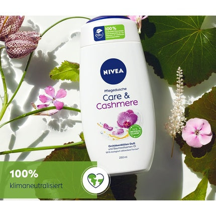 Gel de duș, Nivea, Care & Cashmere, 250ml, alb