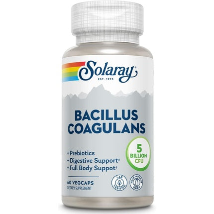 Probiotic Solaray Bacillus Coagulans 60 VegCaps, alb