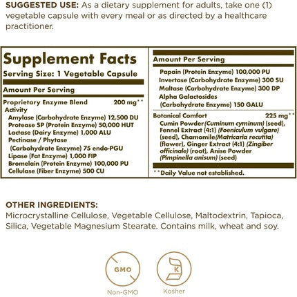 Complex enzimatic, Solgar, capsule vegetale 90 buc