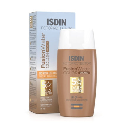 Sunscreen față, ISDIN, Fusion Water Color SPF 50, bronz