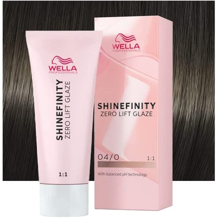 Vopsea de par permanenta, Wella, Shinefinity, 04/0, 60ml
