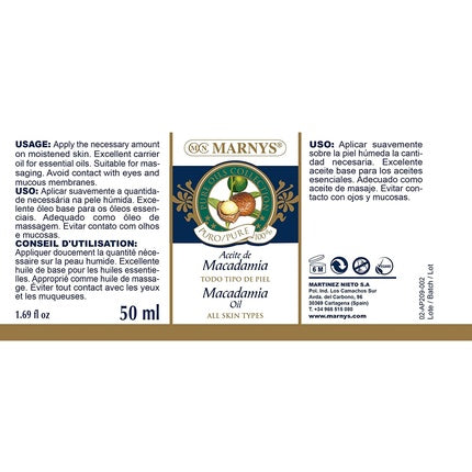 Ulei de masaj, Marny's, macadamia, 50ml