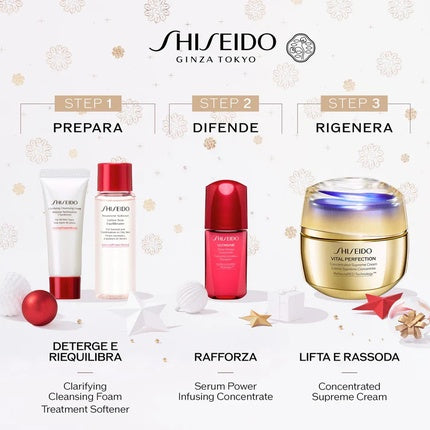 Set îngrijire facială Shiseido Vital Perfection, roșu