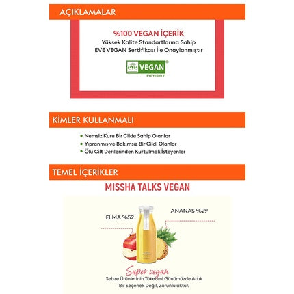 Masca fata Missha Talks Vegan, netezire piele aspra