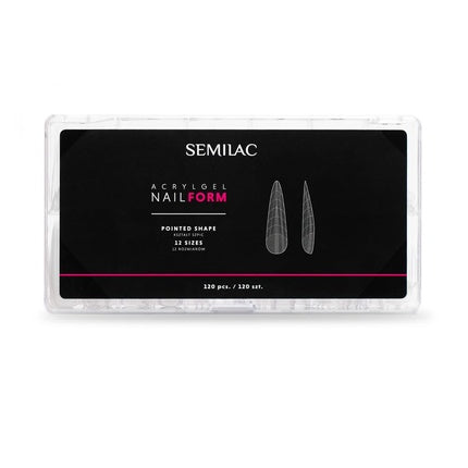 Forme unghii acrilgel Semilac Pointed 120 buc, transparent