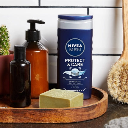 Gel de Duș, Nivea, Protect & Care, albastru